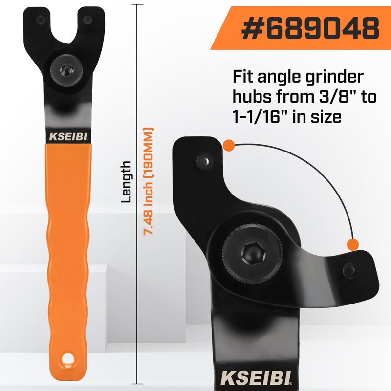 KSEIBI 689048 Universal Adjustable Pin Angle Grinder Wrench for Flange Grinder Tool Machine from 4 Inch - 9 Inch Spanner - Image 4
